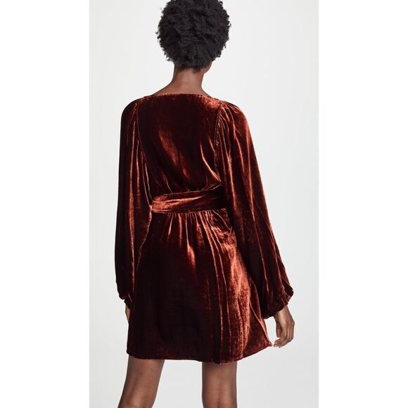 A.L.C Carlo Velvet silk Blend Wrap mini Dress - Picture 7 of 13